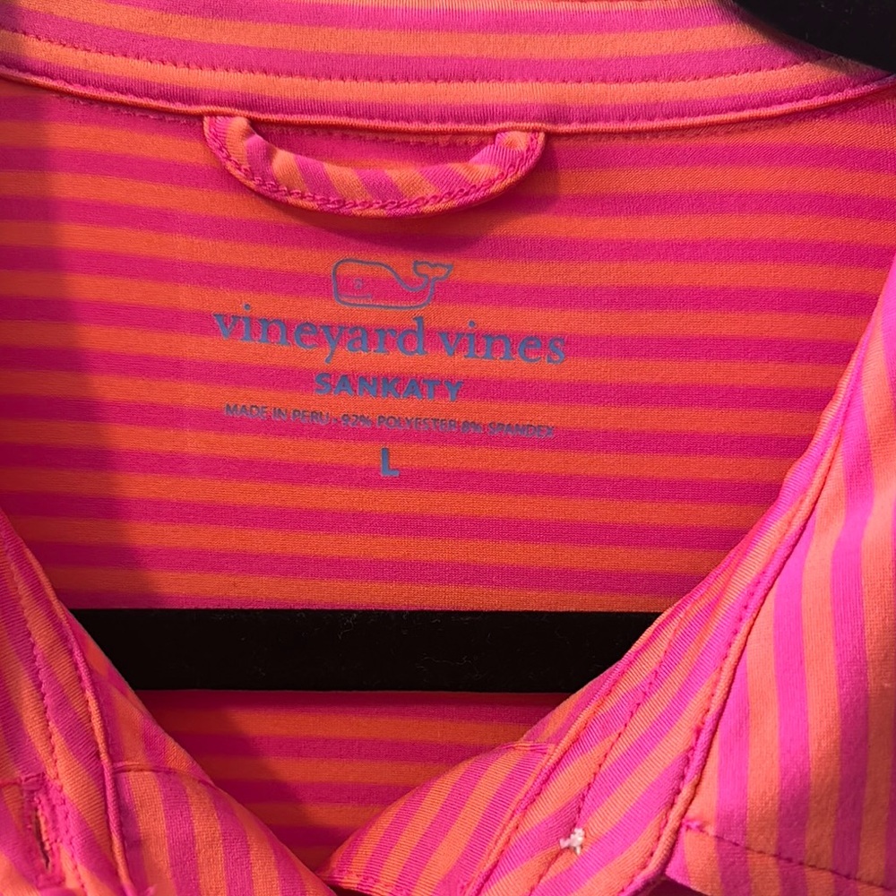 Vineyard Vines Pink and Orange Striped Sankaty Performance Dress